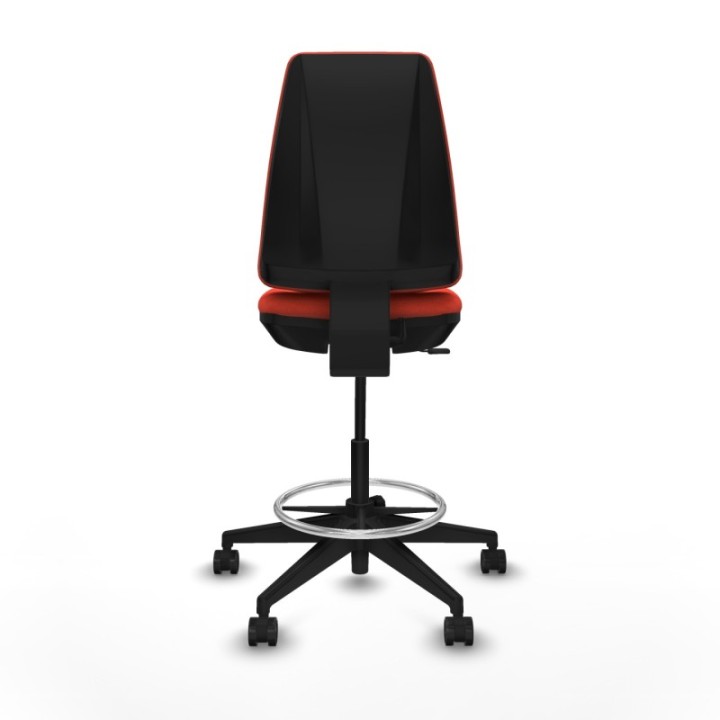 Taburete Elche CP bali naranja oscuro base piramidal ruedas 65mm nailon