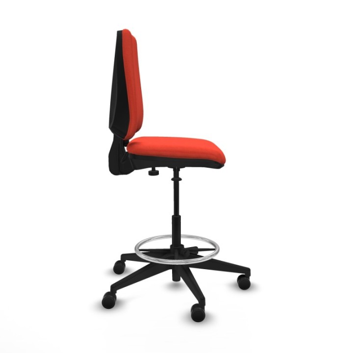 Taburete Elche CP bali naranja oscuro base piramidal ruedas 65mm nailon