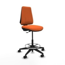 Taburete Elche CP bali naranja base piramidal ruedas 65mm nailon