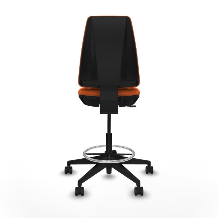 Taburete Elche CP bali naranja base piramidal ruedas 65mm nailon