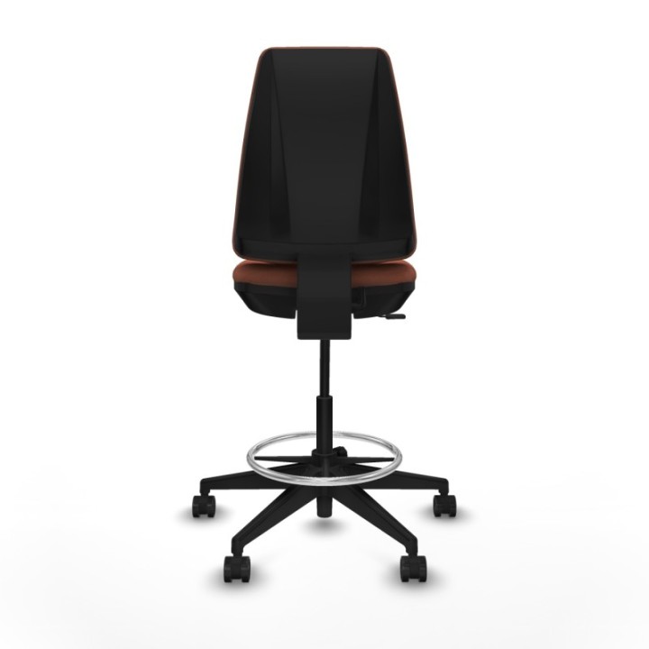 Taburete Elche CP bali marrón base piramidal ruedas 65mm nailon