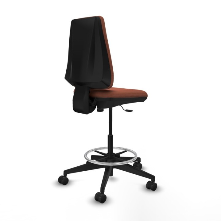 Taburete Elche CP bali marrón base piramidal ruedas 65mm nailon