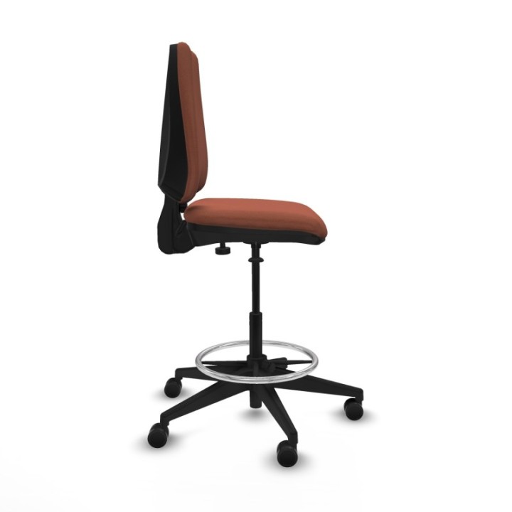 Taburete Elche CP bali marrón base piramidal ruedas 65mm nailon