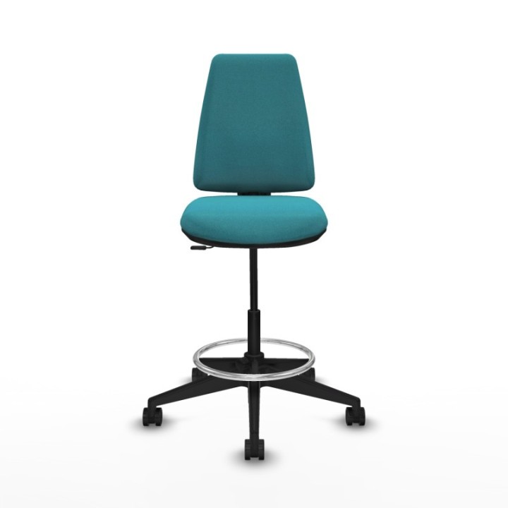 Taburete Elche CP bali turquesa base piramidal ruedas 65mm nailon