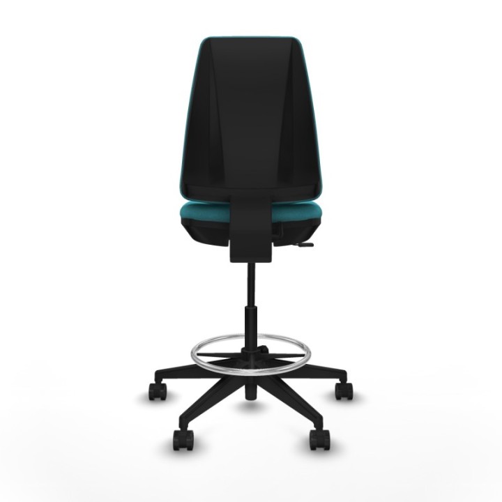 Taburete Elche CP bali turquesa base piramidal ruedas 65mm nailon