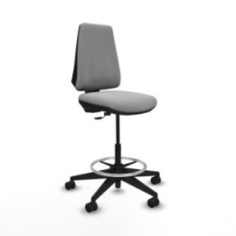 Taburete Elche CP bali gris claro base piramidal ruedas 65mm nailon