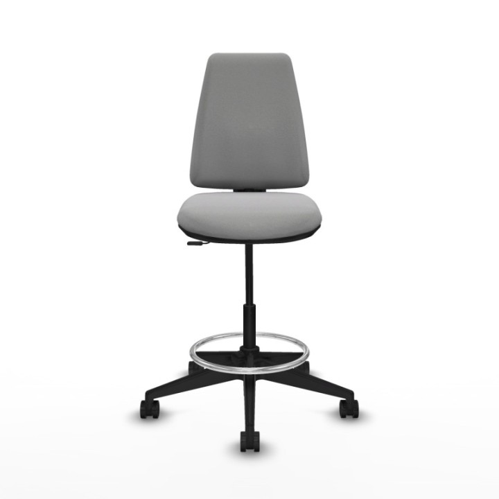 Taburete Elche CP bali gris claro base piramidal ruedas 65mm nailon