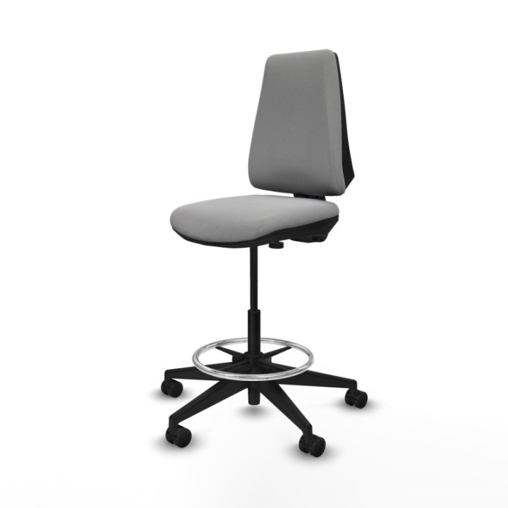 Taburete Elche CP bali gris claro base piramidal ruedas 65mm nailon