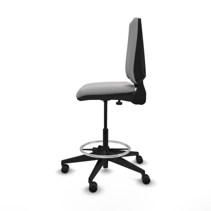 Taburete Elche CP bali gris claro base piramidal ruedas 65mm nailon