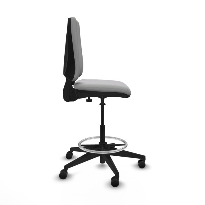 Taburete Elche CP bali gris claro base piramidal ruedas 65mm nailon