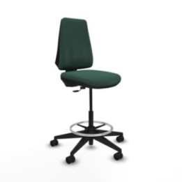 Taburete Elche CP bali verde botella base piramidal ruedas 65mm nailon