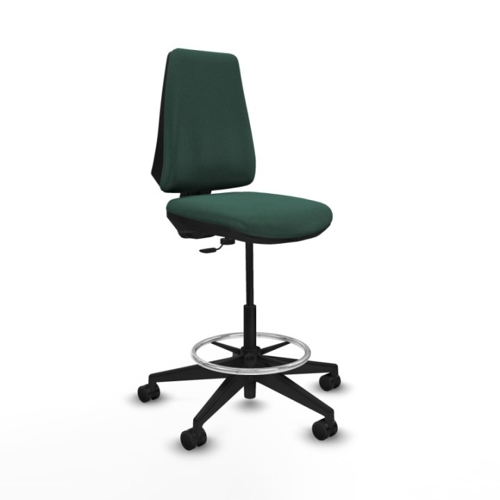 Taburete Elche CP bali verde botella base piramidal ruedas 65mm nailon