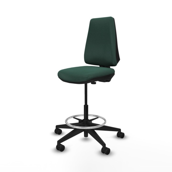 Taburete Elche CP bali verde botella base piramidal ruedas 65mm nailon