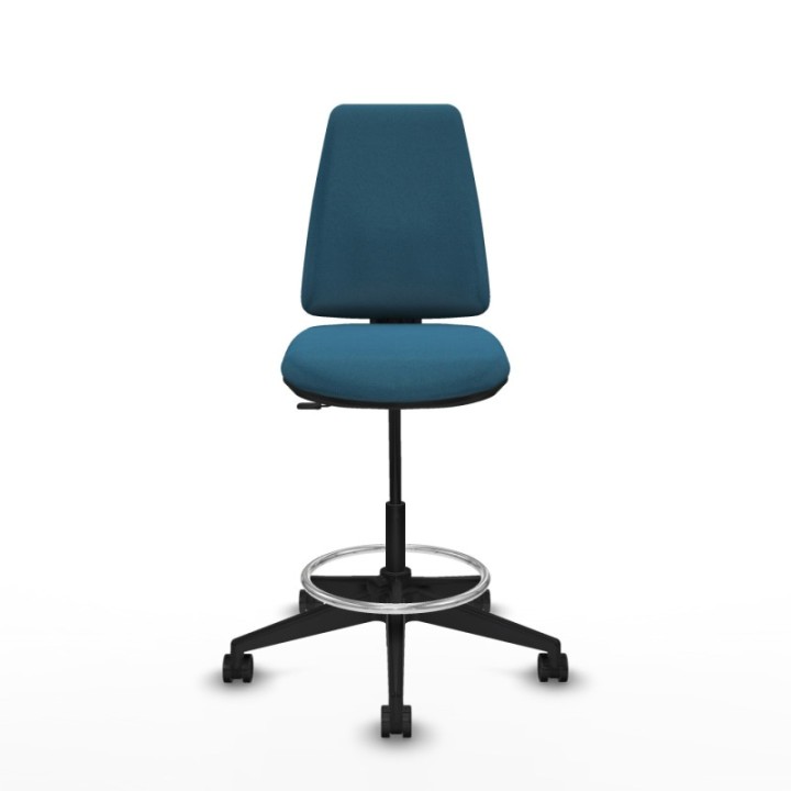 Taburete Elche CP bali verde petroleo base piramidal ruedas 65mm nailon