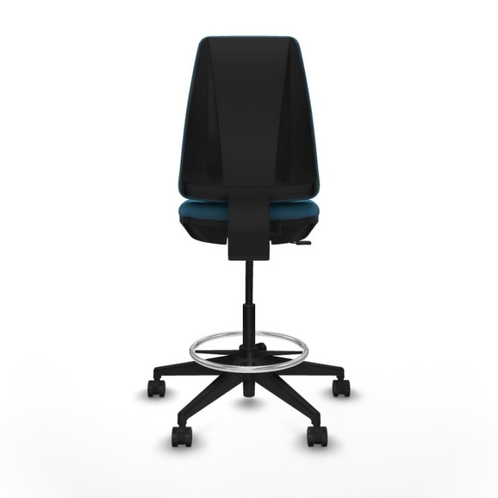 Taburete Elche CP bali verde petroleo base piramidal ruedas 65mm nailon