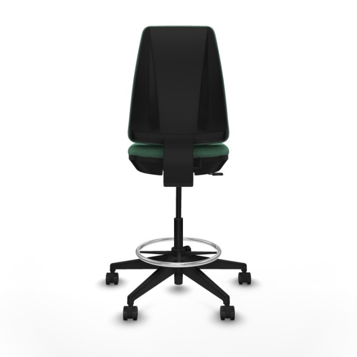 Taburete Elche CP bali verde esmeralda base piramidal ruedas 65mm nailon