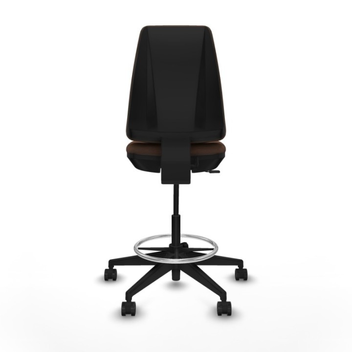 Taburete Elche CP bali marrón oscuro base piramidal ruedas 65mm nailon