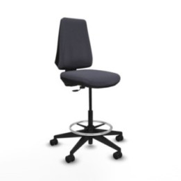 Taburete Elche CP bali gris oscuro base piramidal ruedas 65mm nailon