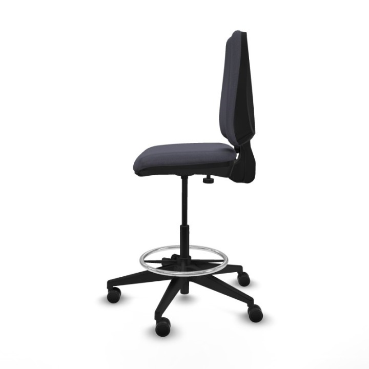 Taburete Elche CP bali gris oscuro base piramidal ruedas 65mm nailon