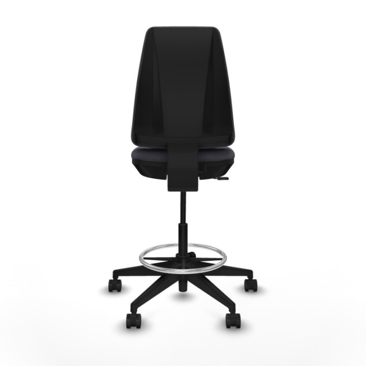 Taburete Elche CP bali gris oscuro base piramidal ruedas 65mm nailon