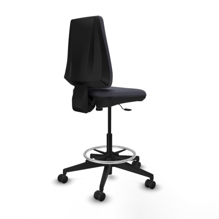 Taburete Elche CP bali gris oscuro base piramidal ruedas 65mm nailon