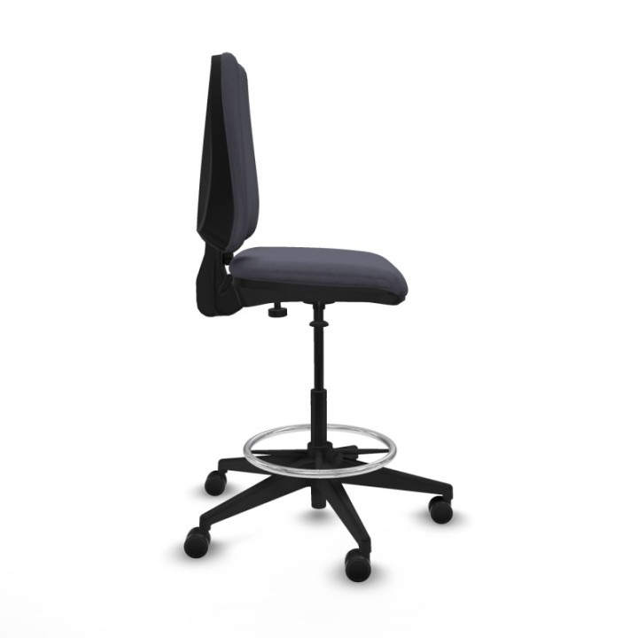 Taburete Elche CP bali gris oscuro base piramidal ruedas 65mm nailon