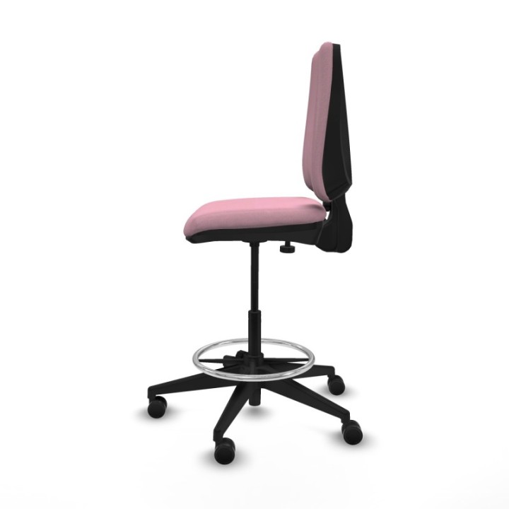 Taburete Elche CP bali rosa base piramidal ruedas 65mm nailon