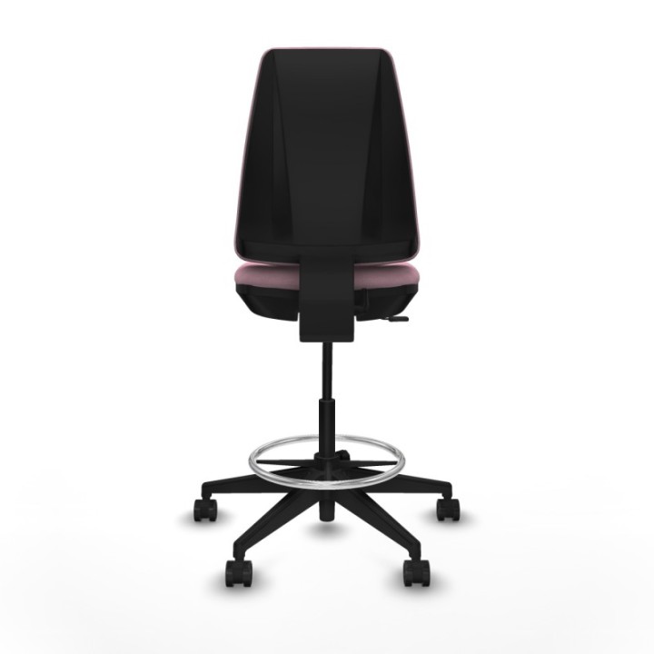 Taburete Elche CP bali rosa base piramidal ruedas 65mm nailon