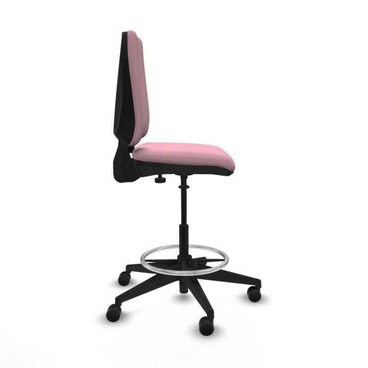 Taburete Elche CP bali rosa base piramidal ruedas 65mm nailon