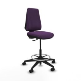 Taburete Elche CP bali morado base piramidal ruedas 65mm nailon