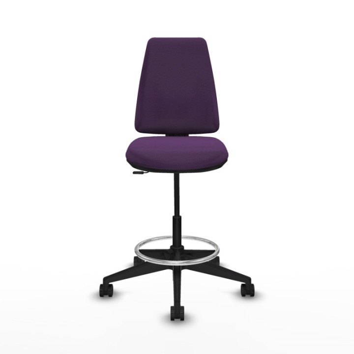 Taburete Elche CP bali morado base piramidal ruedas 65mm nailon