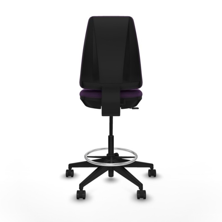 Taburete Elche CP bali morado base piramidal ruedas 65mm nailon