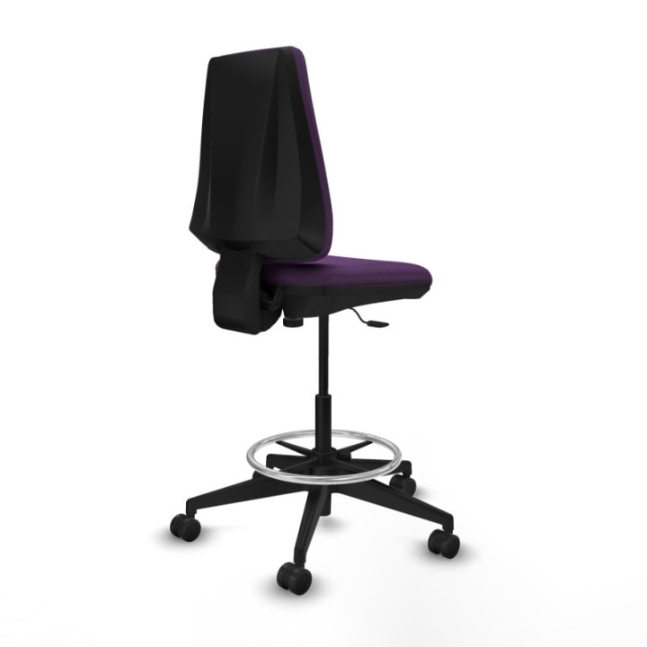 Taburete Elche CP bali morado base piramidal ruedas 65mm nailon