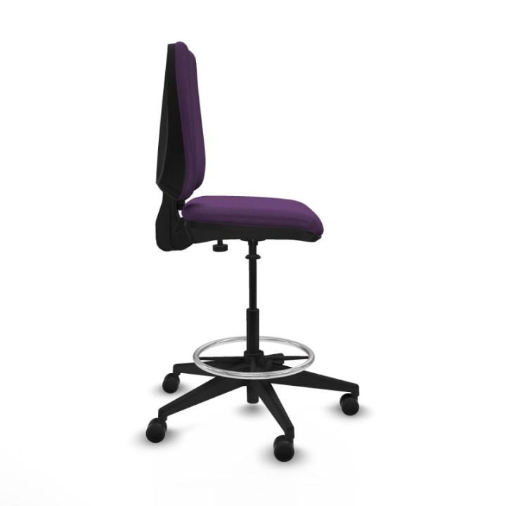 Taburete Elche CP bali morado base piramidal ruedas 65mm nailon