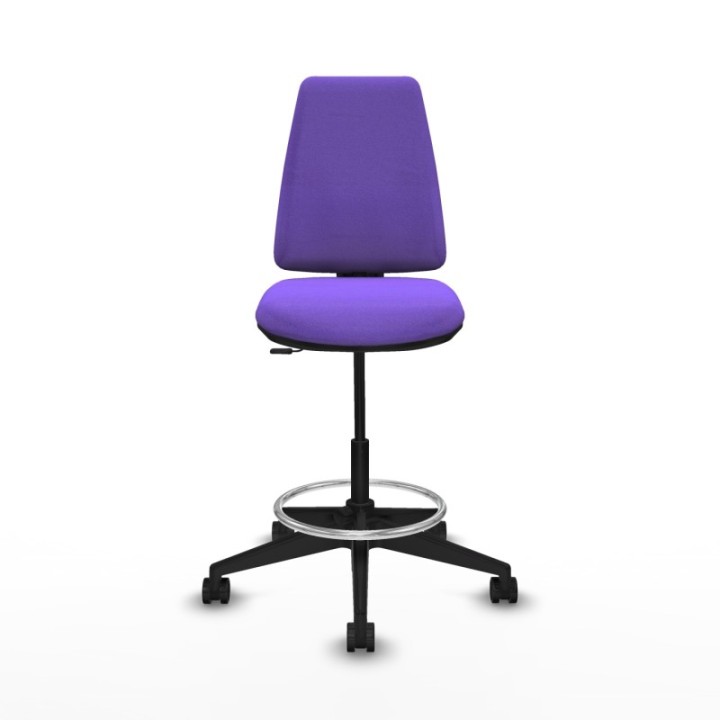 Taburete Elche CP bali lila base piramidal ruedas 65mm nailon