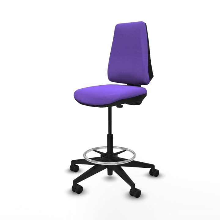 Taburete Elche CP bali lila base piramidal ruedas 65mm nailon