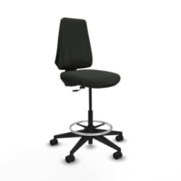 Taburete Elche CP bali negro base piramidal ruedas 65mm nailon