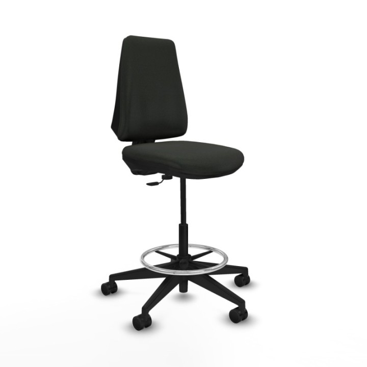 Taburete Elche CP bali negro base piramidal ruedas 65mm nailon