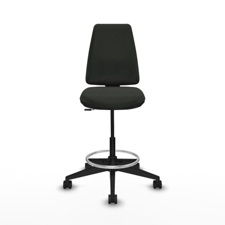 Taburete Elche CP bali negro base piramidal ruedas 65mm nailon