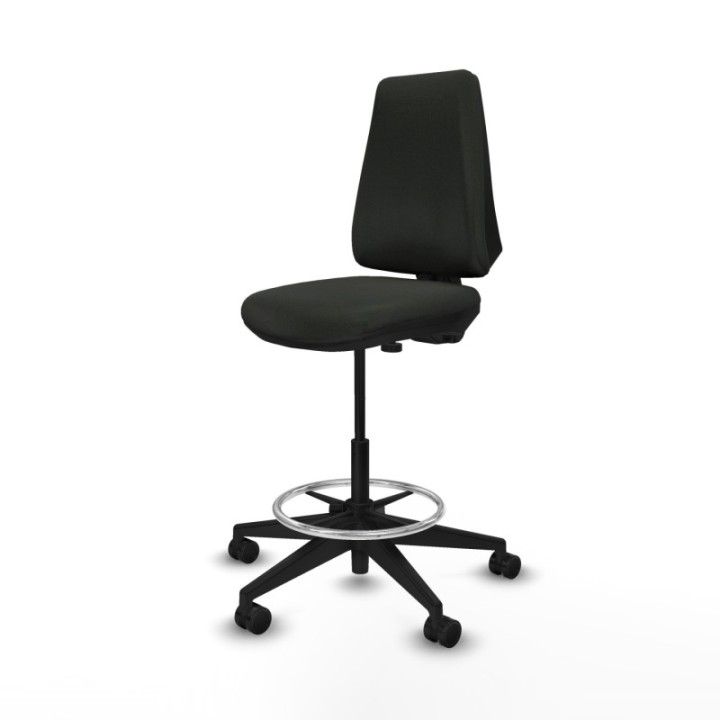 Taburete Elche CP bali negro base piramidal ruedas 65mm nailon