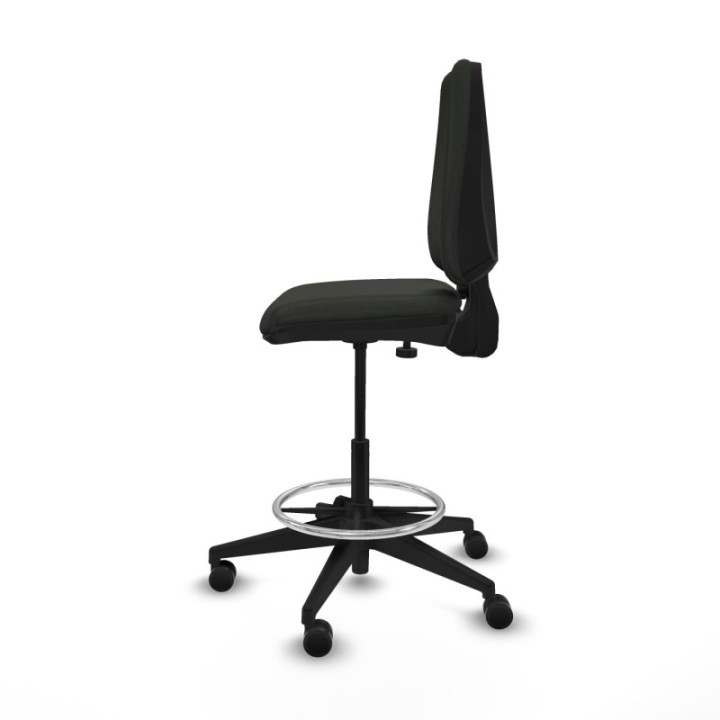 Taburete Elche CP bali negro base piramidal ruedas 65mm nailon