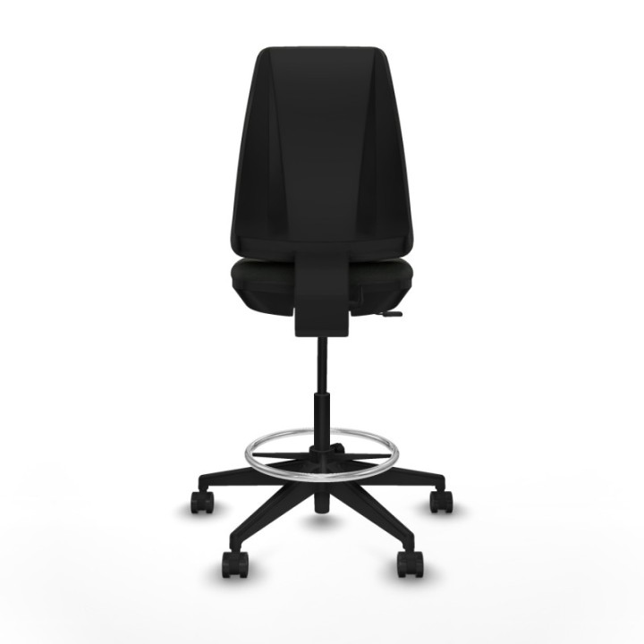 Taburete Elche CP bali negro base piramidal ruedas 65mm nailon