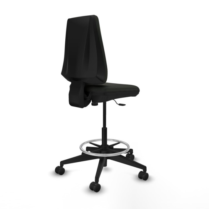 Taburete Elche CP bali negro base piramidal ruedas 65mm nailon