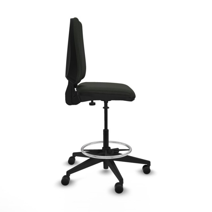 Taburete Elche CP bali negro base piramidal ruedas 65mm nailon