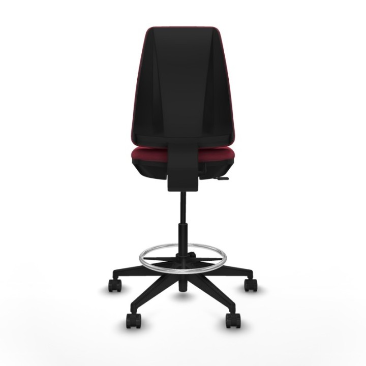 Taburete Elche CP bali granate base piramidal ruedas 65mm nailon