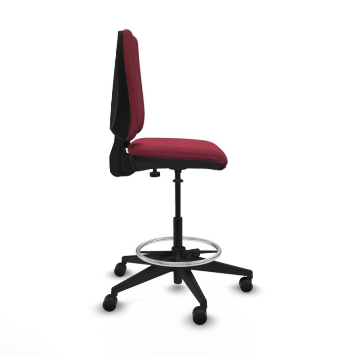 Taburete Elche CP bali granate base piramidal ruedas 65mm nailon