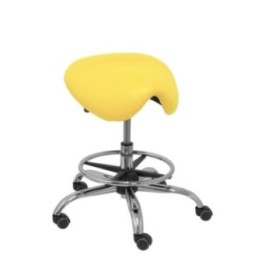 Taburete Zarza sin respaldo similpiel amarillo