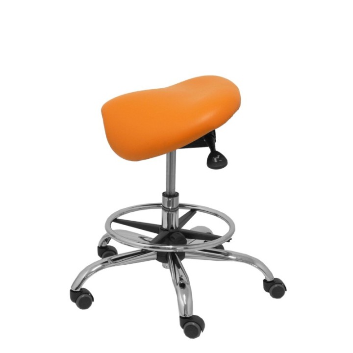 Taburete Zarza sin respaldo similpiel naranja