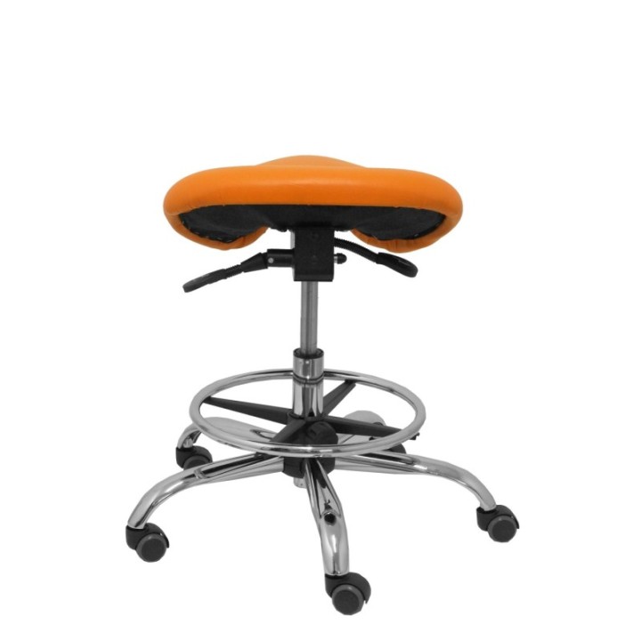 Taburete Zarza sin respaldo similpiel naranja