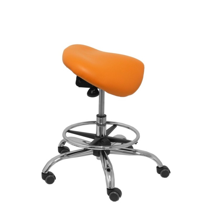 Taburete Zarza sin respaldo similpiel naranja